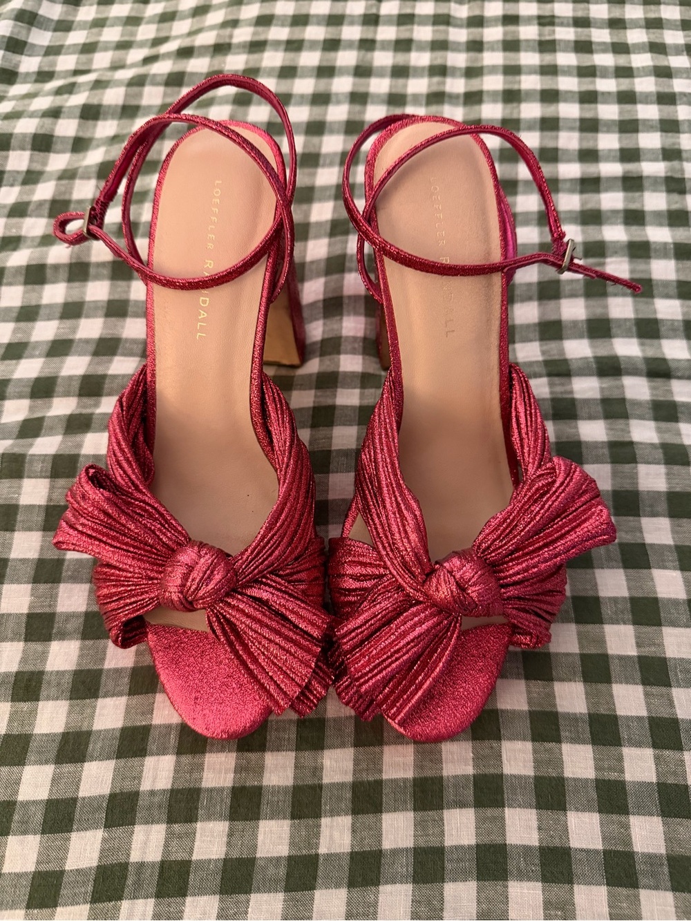 Loeffler Randall Fuchsia Knot Front Ankle-Strap Sandals